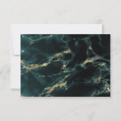 Cartons Réponse Smokey Turquoise Watercolor Geode BarefootBride™ (Dos)