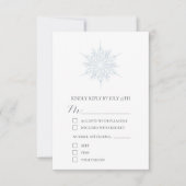 Cartons Réponse Snowflake Ice Blue Élégant Mariage d'hiver (Devant)