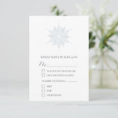 Cartons Réponse Snowflake Ice Blue Élégant Mariage d'hiver (Debout devant)
