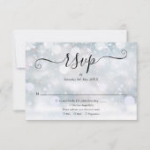 Cartons Réponse Snowflakes d'hiver Élégant Mariage Script (Devant)