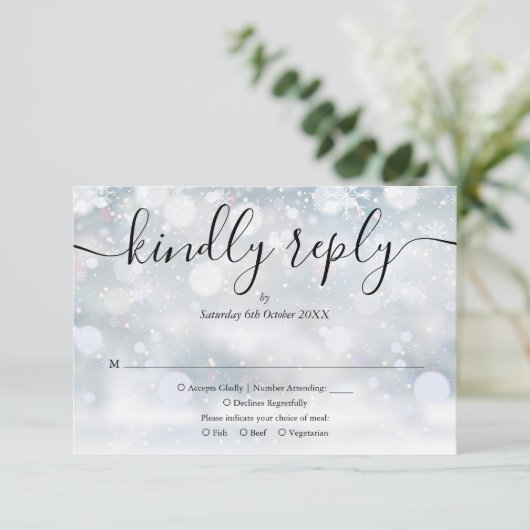 Cartons Réponse Snowflakes d'hiver Script Répondre (Debout devant)