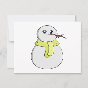 Cartons Réponse Snowman portant une écharpe jaune