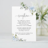 Cartons Réponse Soft Blue Botanical Wedding Reception (Debout devant)