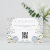 Cartons Réponse Soft Blue Floral Wedding (Debout devant)