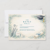 Cartons Réponse Soft Blue White Coat Dentist Graduation (Devant)