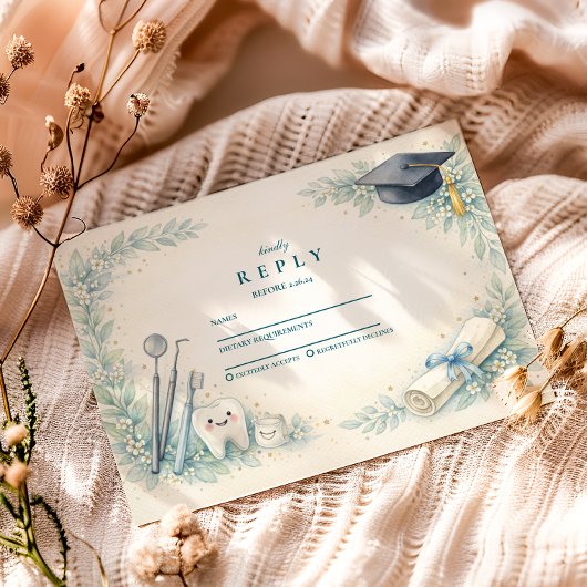 Cartons Réponse Soft Blue White Coat Dentist Graduation