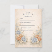 Cartons Réponse Soft Blue Wildflower Garden Wedding (Devant)