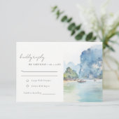 Cartons Réponse Soft Coastal Thaïlande Seascape Mariage Réception (Debout devant)