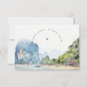 Cartons Réponse Soft Coastal Thaïlande Seascape Mariage Réception (Dos)