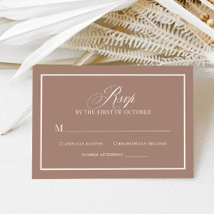 Cartons Réponse Soft Mocha Taupe Luxe Mariage Neutre