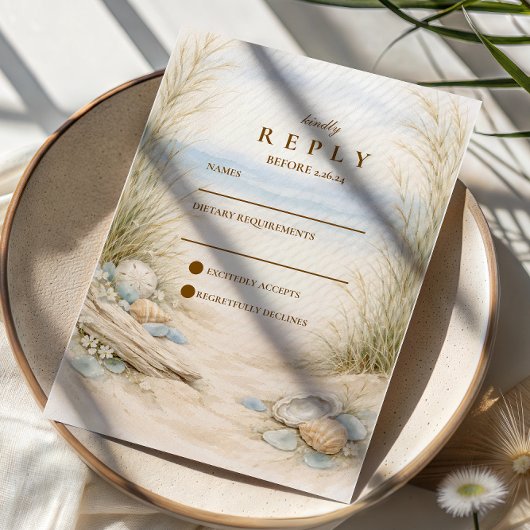 Cartons Réponse Soft Ocean Breeze Wedding