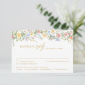 Cartons Réponse Soft Pastel Ornate Spring Garden Gold Wedding (Debout devant)