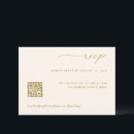 Cartons Réponse Soft Romantic Cream et Gold Mariage QR Code<br><div class="desc">Découvrez l'union parfaite de commodité et d'élégance avec notre carte RSVP Soft Romantic Cream and Gold QR Code. Cette carte simplifie non seulement le processus RSVP, mais ajoute également une touche de sophistication à votre journée spéciale. L'arrière - plan crème douce, orné de délicats accents dorés, dégage une atmosphère de...</div>