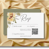 Cartons Réponse Soft Rustic Grand Boho Sunflowers Mariage QR Code