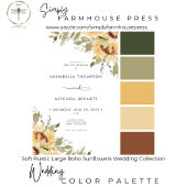 Cartons Réponse Soft Rustic Grand Boho Sunflowers Mariage QR Code