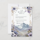 Cartons Réponse Soft Wildflower Mountain Wedding (Devant)