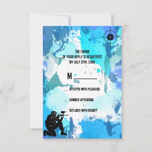 Cartons Réponse Soirée de Paintball (Dos)