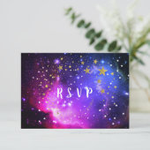 Cartons Réponse Soirée Sweet Sixteen sous l'espace nébuleuse des é (Debout devant)