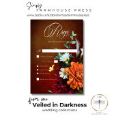 Cartons Réponse Sombre Élégant Dîner Mariage Fleur Coucher De Sole