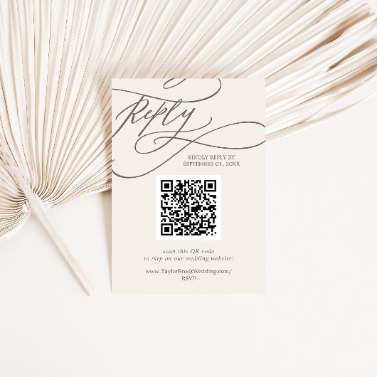 Cartons Réponse SOPHIA QR Code Beige crème Moderne Mariage