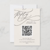 Cartons Réponse SOPHIA QR Code Beige crème Moderne Mariage (Devant)