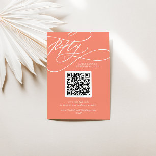 Cartons Réponse SOPHIA QR Code Plage moderne Mariage de corail cla