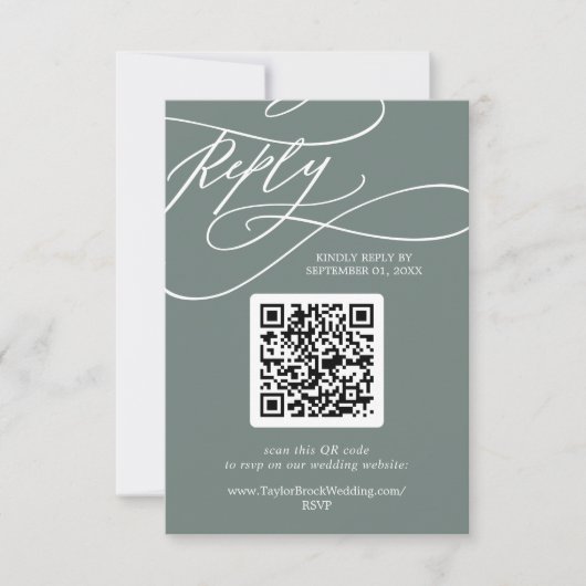 Cartons Réponse SOPHIA QR Code Tropical Green Destination Mariage (Devant)