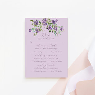 Cartons Réponse Sophistiqué Classique Violet Floral Multi événemen
