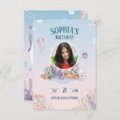 Cartons Réponse Sous le thème de l'eau Anniversaire de l'enfant (Devant / Derrière)