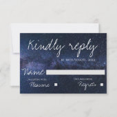 Cartons Réponse Sous Les Étoiles Nuit Ciel Mignonne Mariage Élégan (Devant)
