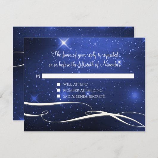 Cartons Réponse Space Galaxy Stars Infinity Symbole Mariage de scr (Devant / Derrière)