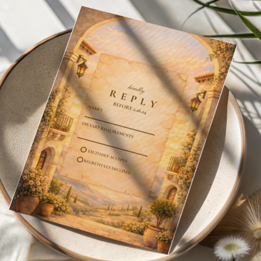 Cartons Réponse Spanish Archway Romance Wedding