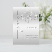 Cartons Réponse Spanish Decorative Glitzy Silver Wedding Rings  (Debout devant)