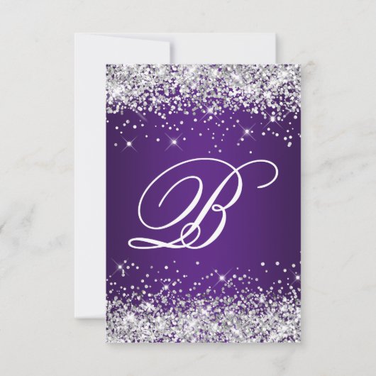 Cartons Réponse Sparkly Silver Parties scintillant Royal Purple Om (Dos)
