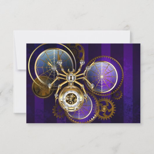 Cartons Réponse Spider Steampunk sur Arrière - plan pourpre (Devant)