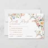 Cartons Réponse Spring garden pastel floral wildflower wedding (Devant)