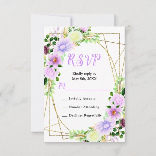 Cartons Réponse Spring Purple Flowers with Foliage (Devant)