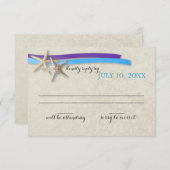 Cartons Réponse Starfish and Ribbon Purple and Blue Beach Response (Devant / Derrière)