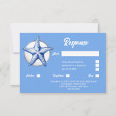 Cartons Réponse Starfish bleu blanc argenté riposte chic (Devant)