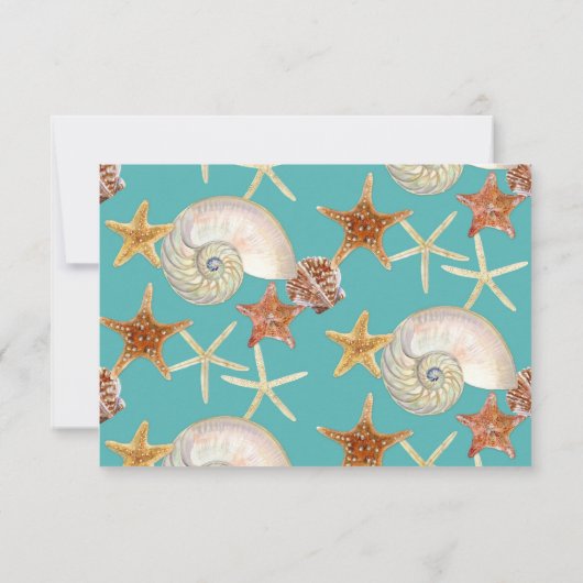Cartons Réponse Starfish Nautilus Scallop Sea Shell Motif moderne (Dos)