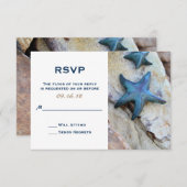 Cartons Réponse Starfish sur Rocky Arrière - plan Beach Wedding (Devant / Derrière)