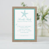 Cartons Réponse Starfish Turquoise Burlap Beach Wedding Collection (Debout devant)