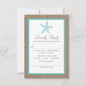 Cartons Réponse Starfish Turquoise Burlap Beach Wedding Collection (Devant)