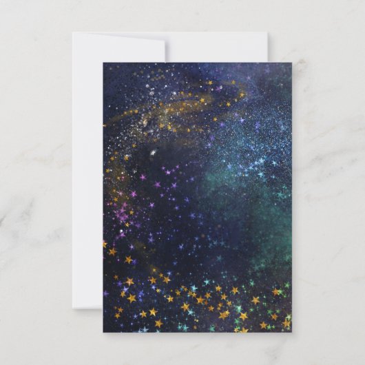 Cartons Réponse Starry Night Celestial Galaxy Mariage Détails Cart (Dos)