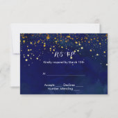 Cartons Réponse Starry Night Navy et Faux Gold Parties scintillant (Devant)
