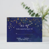 Cartons Réponse Starry Night Navy et Faux Gold Parties scintillant (Debout devant)