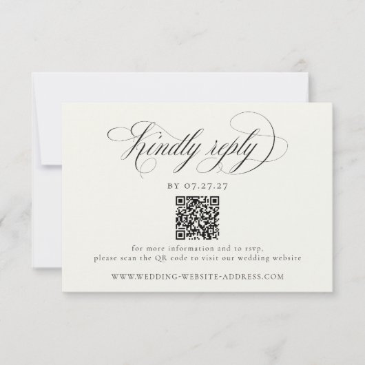 Cartons Réponse Stately Stripes Wedding QR Code (Devant)