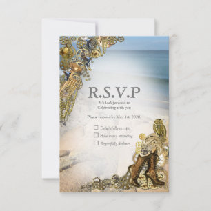 Cartons Réponse Steampunk Mariage en bord de mer