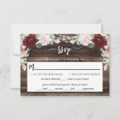 Cartons Réponse String Lights Eucalyptus & Burgundy Rustic Wedding (Devant)