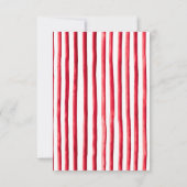 Cartons Réponse Striped Pink & Red Handwriting Wedding (Dos)